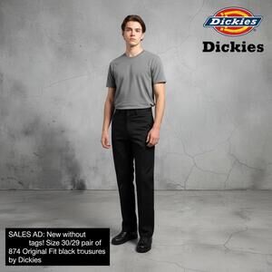 Dickies Original 874 Black Trousers Size 30/29 New Without
